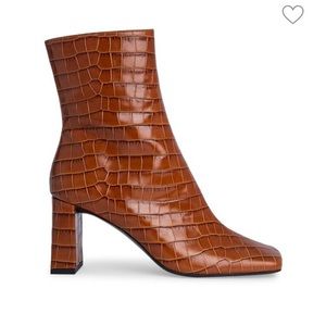 Brand NEW Celine Square-Toe Croc-Embossed Leather Ankle size 39EU/8US